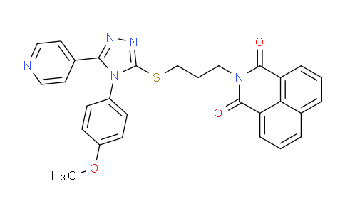 CAS No. 838818-26-1, 1H-​Benz[de]​isoquinoline-​1,​3(2H)​-​dione, 2-​[3-​[[4-​(4-​methoxyphenyl)​-​5-​(4-​pyridinyl)​-​4H-​1,​2,​4-​triazol-​3-​yl]​thio]​propyl]​-