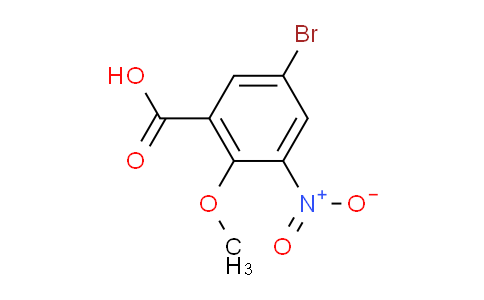 CAS No. 60541-89-1, 5-Bromo-2-methoxy-3-nitrobenzoic acid