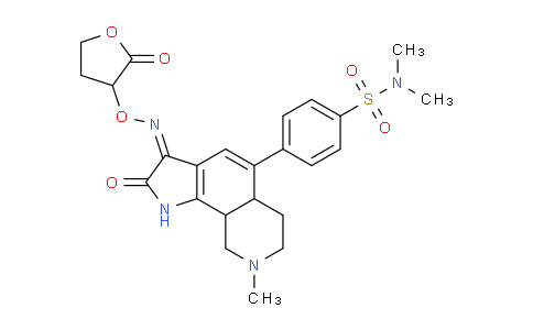 CAS No. 1381952-99-3, (Z)-N,N-Dimethyl-4-(8-methyl-2-oxo-3-(((2-oxotetrahydrofuran-3-yl)oxy)imino)-2,3,5a,6,7,8,9,9a-octahydro-1H-pyrrolo[3,2-h]isoquinolin-5-yl)benzenesulfonamide