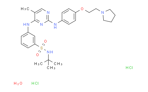 CAS No. 1374744-69-0, N-(1,1-Dimethylethyl)-3-[[5-methyl-2-[[4-[2-(1-pyrrolidinyl)ethoxy]phenyl]amino]-4-pyrimidinyl]amino]benzenesulfonamide hydrochloride hydrate (1:2:1)