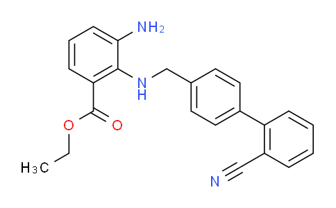 CAS No. 136285-69-3, Ethyl 3-amino-2-(((2'-cyano-[1,1'-biphenyl]-4-yl)methyl)amino)benzoate