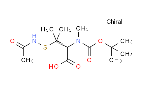 CAS No. 129972-45-8, (R)-3-(Acetamidothio)-2-((tert-butoxycarbonyl)(methyl)amino)-3-methylbutanoic acid