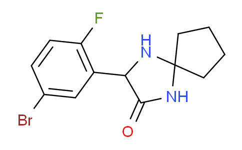 CAS No. 1272755-79-9, 3-(5-Bromo-2-fluorophenyl)-1,4-diazaspiro[4.4]nonan-2-one