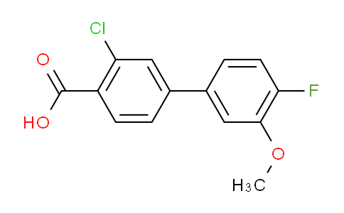 CAS No. 1261892-14-1, 3-Chloro-4'-fluoro-3'-methoxy-[1,1'-biphenyl]-4-carboxylic acid