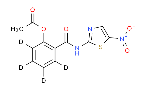 CAS No. 1246819-17-9, 2-((5-Nitrothiazol-2-yl)carbamoyl)phenyl-3,4,5,6-d4 acetate