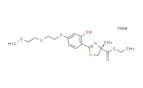 CAS No. 1221411-72-8, ethyl (S)-4,5-dihydro-2-(2-hydroxy-4-(3,6-dioxaheptyloxy)phenyl)-4-methyl-4-thiazolecarboxylate