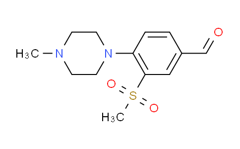 CAS No. 1197193-43-3, 4-(4-Methylpiperazin-1-yl)-3-(methylsulfonyl)benzaldehyde