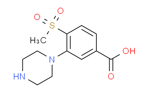 CAS No. 1197193-03-5, 4-(Methylsulfonyl)-3-(piperazin-1-yl)benzoic acid