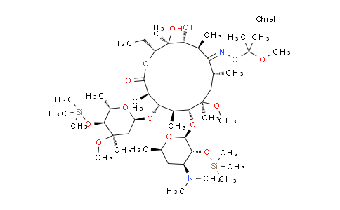 CAS No. 119699-81-9, Erythromycin,6-O-methyl-2',4''-bis-O-(trimethylsilyl)-, 9-[O-(1-methoxy-1-methylethyl)oxime]