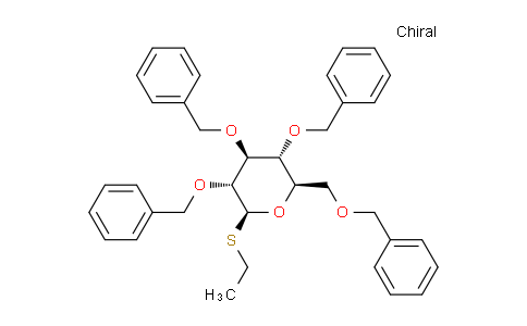 CAS No. 108739-67-9, (2R,3R,4S,5R,6S)-3,4,5-Tris(benzyloxy)-2-((benzyloxy)methyl)-6-(ethylthio)tetrahydro-2H-pyran
