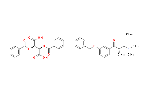 CAS No. 1004315-81-4, (S)-1-(3-(Benzyloxy)phenyl)-3-(dimethylamino)-2-methylpropan-1-one (2R,3R)-2,3-bis(benzoyloxy)succinate