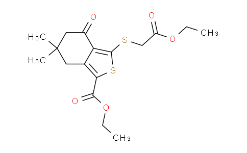 CAS No. 873189-06-1, 3-ethoxycarbonylmethylsulfanyl-6,6-dimethyl-4-oxo-4,5,6,7-tetrahydrobenzo[c]thiophene-1-carboxylic acid ethyl ester