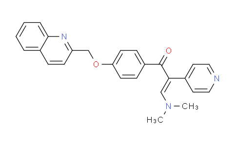 CAS No. 871507-16-3, (E)-1-(4-((quinolin-2-yl)methoxy)phenyl)-3-(dimethylamino)-2-(pyridin-4-yl)prop-2-en-1-one