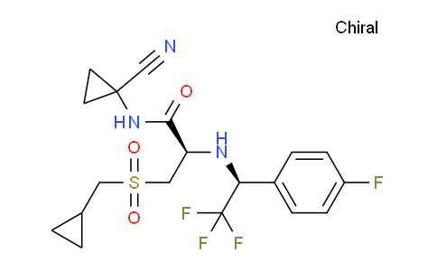 CAS No. 849093-78-3, (R)-N-(1-Cyanocyclopropyl)-3-((cyclopropylmethyl)sulfonyl)-2-(((S)-2,2,2-trifluoro-1-(4-fluorophenyl)ethyl)amino)propanamide