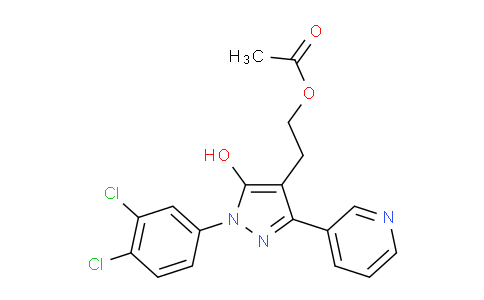 CAS No. 663180-95-8, 2-(1-(3,4-dichlorophenyl)-5-hydroxy-3-(pyridin-3-yl)-1H-pyrazol-4-yl)ethyl acetate