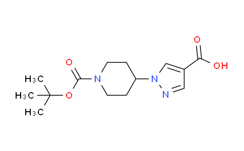 CAS No. 1034976-50-5, 1-(1-(tert-butoxycarbonyl)piperidin-4-yl)-1H-pyrazole-4-carboxylic acid