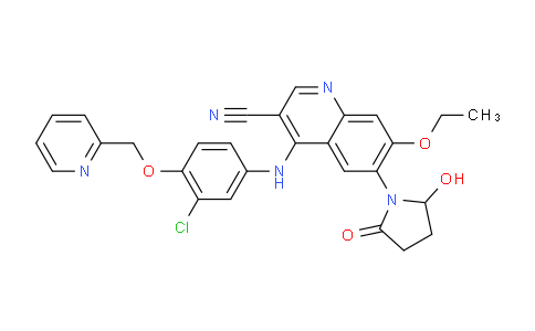 CAS No. 1144516-15-3, 4-((3-Chloro-4-(pyridin-2-ylmethoxy)phenyl)amino)-7-ethoxy-6-(2-hydroxy-5-oxopyrrolidin-1-yl)quinoline-3-carbonitrile