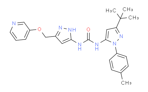CAS No. 1166393-85-6, 1-(3-(tert-Butyl)-1-(p-tolyl)-1H-pyrazol-5-yl)-3-(3-((pyridin-3-yloxy)methyl)-1H-pyrazol-5-yl)urea