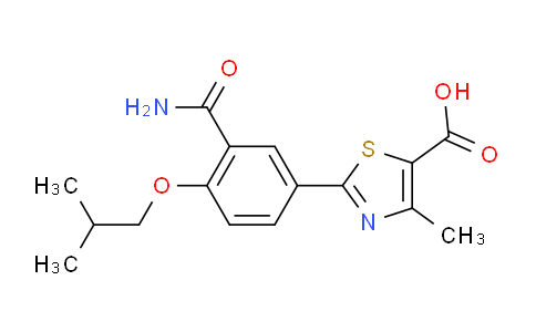 CAS No. 1239233-86-3, 2-[3-(Aminocarbonyl)-4-(2-methylpropoxy)phenyl]-4-methyl-5-thiazolecarboxylic Acid