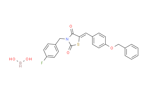 CAS No. 1312201-00-5, (Z)-4-[(4-{[3-(4-fluorobenzyl)-2,4-dioxo-1,3-thiazolan-5-yliden]methyl}phenoxy)methyl]benzene boronic acid
