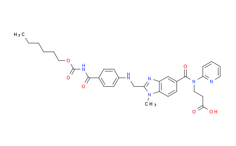 CAS No. 1408238-37-8, 3-(2-(((4-(((Hexyloxy)carbonyl)carbamoyl)phenyl)amino)methyl)-1-methyl-N-(pyridin-2-yl)-1H-benzo[d]imidazole-5-carboxamido)propanoic acid