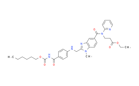 CAS No. 1408238-40-3, Ethyl 3-(2-(((4-(((hexyloxy)carbonyl)carbamoyl)phenyl)amino)methyl)-1-methyl-N-(pyridin-2-yl)-1H-benzo[d]imidazole-5-carboxamido)propanoate