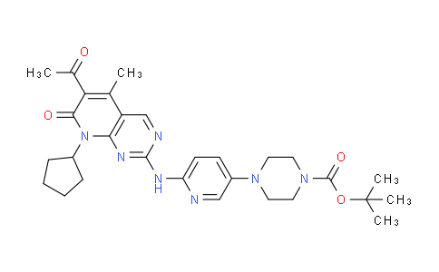 CAS No. 1651214-74-2, tert-Butyl 4-(6-((6-acetyl-8-cyclopentyl-5-methyl-7-oxo-7,8-dihydropyrido[2,3-d]pyrimidin-2-yl)amino)pyridin-3-yl)piperazine-1-carboxylate