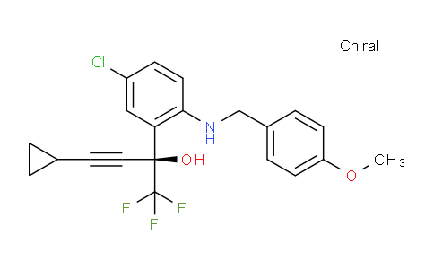 CAS No. 173676-60-3, (S)-5-Chloro-alpha-(cyclopropylacetenyl)-2-[((4-methoxyphenyl)methyl)amino]-alpha-(trifluoromethyl)benzenemethanol
