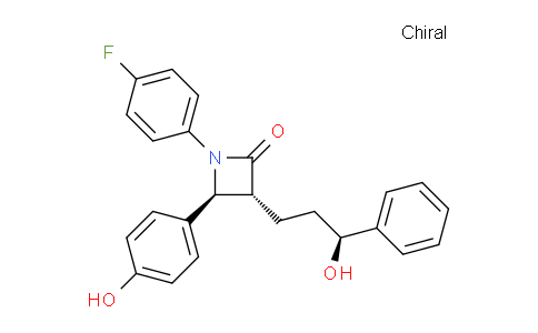 CAS No. 190595-66-5, (3R,4S)-1-(4-fluorophenyl)-3-((S)-3-hydroxy-3-phenylpropyl)-4-(4-hydroxyphenyl)azetidin-2-one