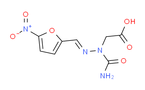 CAS No. 63981-22-6, 2-(1-Carbamoyl-2-((5-nitrofuran-2-yl)methylene)hydrazinyl)acetic acid