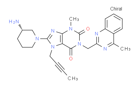 CAS No. 668270-11-9, (S)-8-(3-Aminopiperidin-1-yl)-7-(but-2-yn-1-yl)-3-methyl-1-((4-methylquinazolin-2-yl)methyl)-1H-purine-2,6(3H,7H)-dione