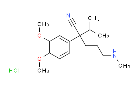 CAS No. 67775-97-7, 2-(3,4-Dimethoxyphenyl)-2-isopropyl-5-(methylamino)pentanenitrile hydrochloride