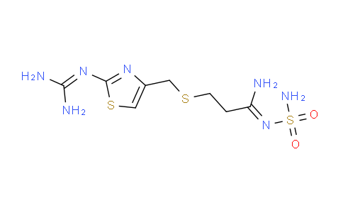 CAS No. 76824-16-3, 3-(((2-((Diaminomethylene)amino)thiazol-4-yl)methyl)thio)-N'-sulfamoylpropanimidamide