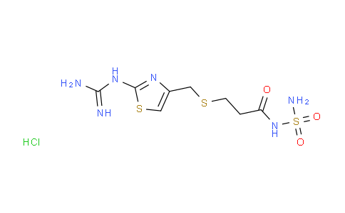 CAS No. 76824-17-4, 3-(((2-Guanidinothiazol-4-yl)methyl)thio)-N-sulfamoylpropanamide hydrochloride