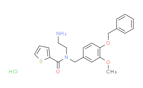 CAS No. 883976-12-3, N-(2-Aminoethyl)-N-(4-(benzyloxy)-3-methoxybenzyl)thiophene-2-carboxamide hydrochloride