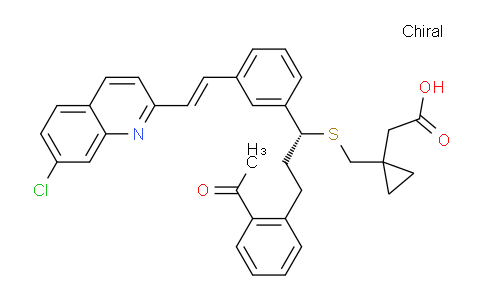 CAS No. 937275-23-5, [1-[[[(1R)-3-(2-acetylphenyl)-1-[3-[(E)-2-(7-chloroquinolin-2- yl)ethenyl]phenyl] propyl]sulfanyl]methyl]cyclopropyl]acetic acid
