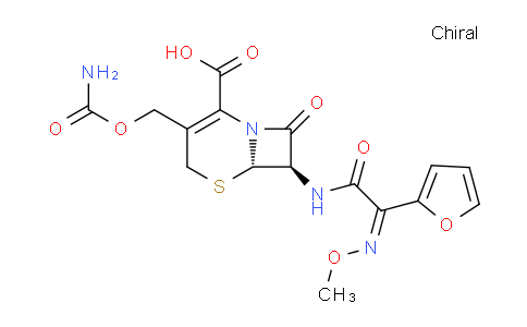 CAS No. 97232-97-8, (6S,7R)-3-((carbamoyloxy)methyl)-7-((Z)-2-(furan-2-yl)-2-(methoxyimino)acetamido)-8-oxo-5-thia-1-azabicyclo[4.2.0]oct-2-ene-2-carboxylic acid