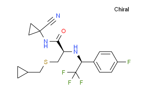 CAS No. 849094-19-5, (R)-N-(1-cyanocyclopropyl)-3-((cyclopropylmethyl)thio)-2-(((S)-2,2,2-trifluoro-1-(4-fluorophenyl)ethyl)amino)propanamide