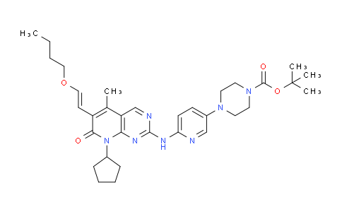 CAS No. 827022-35-5, tert-Butyl 4-(6-((6-(2-butoxyvinyl)-8-cyclopentyl-5-methyl-7-oxo-7,8-dihydropyrido[2,3-d]pyrimidin-2-yl)amino)pyridin-3-yl)piperazine-1-carboxylate