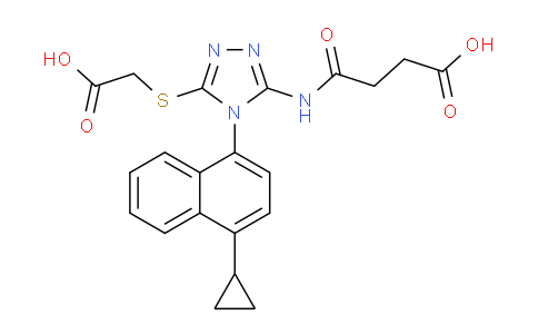 CAS No. 1533519-99-1, 4-[[5-[(Carboxymethyl)thio]-4-(4-cyclopropylnaphthalen-1-yl)-4H-1,2,4-triazol-3-yl]amino]-4-oxobutanoic acid