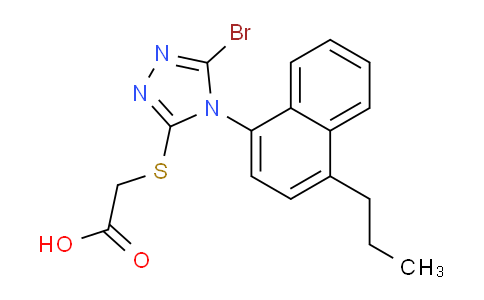 CAS No. 1533519-96-8, 2-[[5-Bromo-4-(4-propyl-1-naphthalenyl)-4H-1,2,4-triazol-3-yl]thio]-acetic Acid