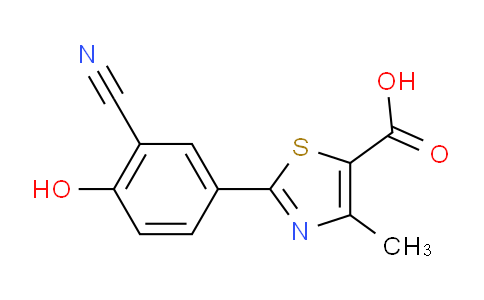 CAS No. 407582-48-3, 2-(3-Cyano-4-hydroxyphenyl)-4-methylthiazole-5-carboxylic acid