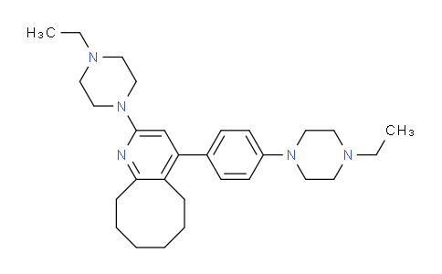 CAS No. 1648791-23-4, Cycloocta[b]pyridine, 2-(4-ethyl-1-piperazinyl)-4-[4-(4-ethyl-1-piperazinyl)phenyl]-5,6,7,8,9,10-hexahydro-