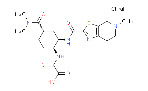 CAS No. 767625-11-6, 2-(((1S,2R,4S)-4-(dimethylcarbamoyl)-2-(5-methyl-4,5,6,7-tetrahydrothiazolo[5,4-c]pyridine-2-carboxamido)cyclohexyl)amino)-2-oxoacetic acid