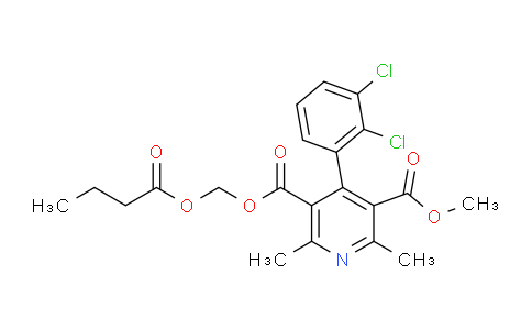 CAS No. 188649-48-1, 4-(2,3-Dichlorophenyl)-2,6-dimethyl-3,5-pyridinedicarboxylic acid 3-methyl 5-[(1-oxobutoxy)methyl] ester