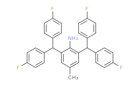 CAS No. 1386376-43-7, 2,6-Bis(bis(4-fluorophenyl)methyl)-4-methylaniline