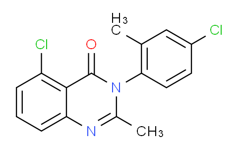 CAS No. 3476-88-8, 5-chloro-3-(4-chloro-2-methylphenyl)-2-methylquinazolin-4(3H)-one