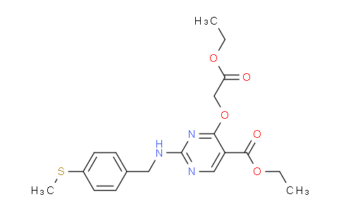 CAS No. 1782096-52-9, ethyl 4-(2-ethoxy-2-oxoethoxy)-2-((4-(methylthio)benzyl)amino)pyrimidine-5-carboxylate