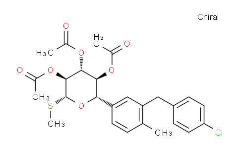 CAS No. 1610954-90-9, (2S,3S,4R,5S,6R)-2-(3-(4-chlorobenzyl)-4-methylphenyl)-6-(methylthio)tetrahydro-2H-pyran-3,4,5-triyl triacetate