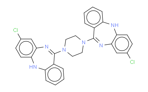 CAS No. 263366-81-0, 11,11'-(Piperazine-1,4-diyl)-bis-8-chloro-5H-dibenze[b,e][1,4]-diazepine
